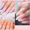 MEET ACROSS 6pcs/set Gold Foil Glitter Extension Nail Gel Set Clear White Pink Quick Building Gel Soak Off UV Nail Art Tools Kit 5
