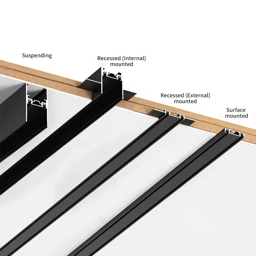 New Smart Magnetic Track Light 6MM-Thin Ultra Slim Surface Rail Led Flood Grille Spotlight Aluminum Tuya Zigbee 3.0 Black White 5