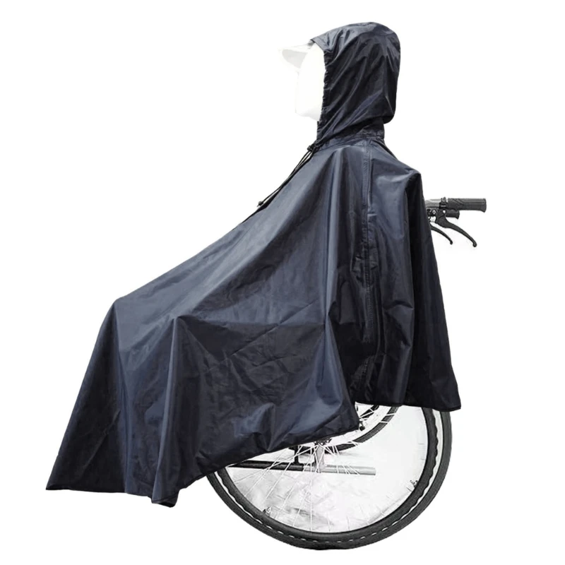 Waterproof Wheelchair Protection Shower Rain Wind Snow Universal Sizing Elderly Cape Drawstring Hood Raincoat