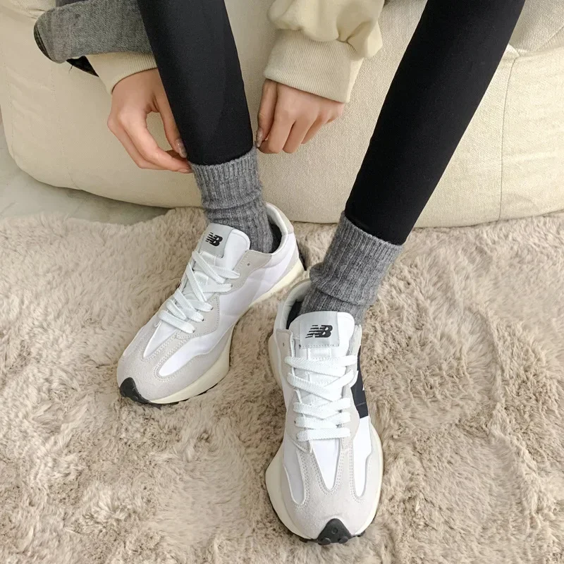 여성용 캐시미어 울 양말, 캐주얼 일본 패션, 단색, 두꺼운 긴 양말, 소녀 보온, 따뜻한 승무원 양말, 2023 겨울 신상