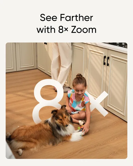 eufy Security Indoor Cam S350 Dual Cameras 4K 8MP Baby Security Camera 8× Zoom 360° PTZ Human/Pet AI Wifi Surveillance Cam 3