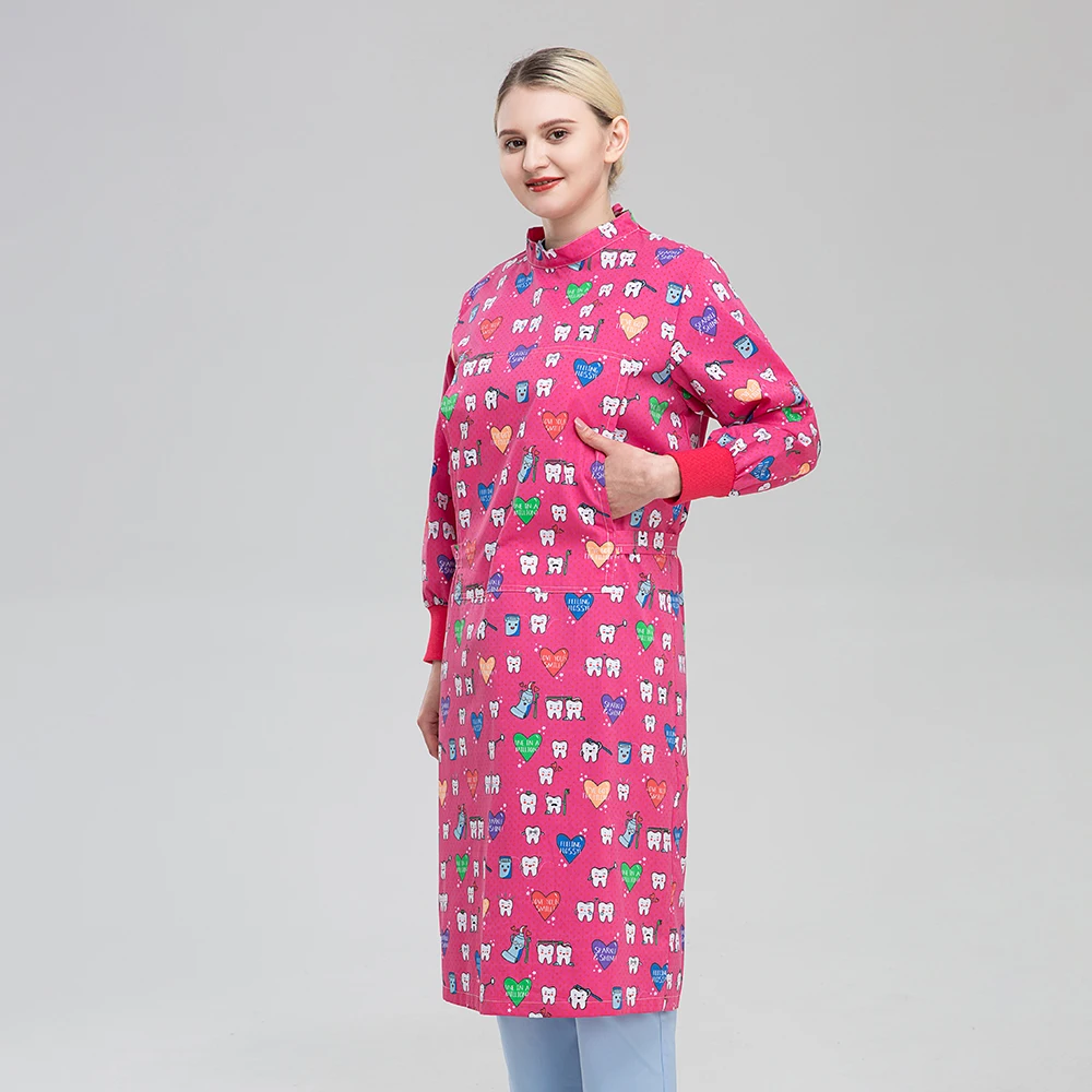 Women Short Beauty Uniform Coat Spa Uniform Scrub White Plus Size Salon Grooming Clothes Lab Nurse Coat Beautician