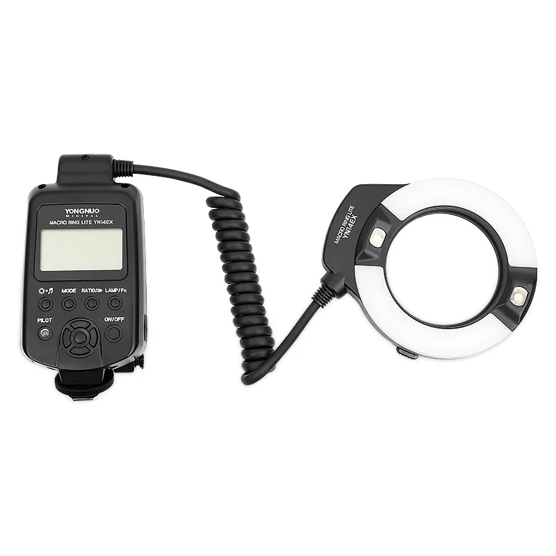 Original YONGNUO YN14EX Macro TTL Speedlite LED Flash Light Adapter Ring LCD Screen Camera Canon EOS DSLR Cameras