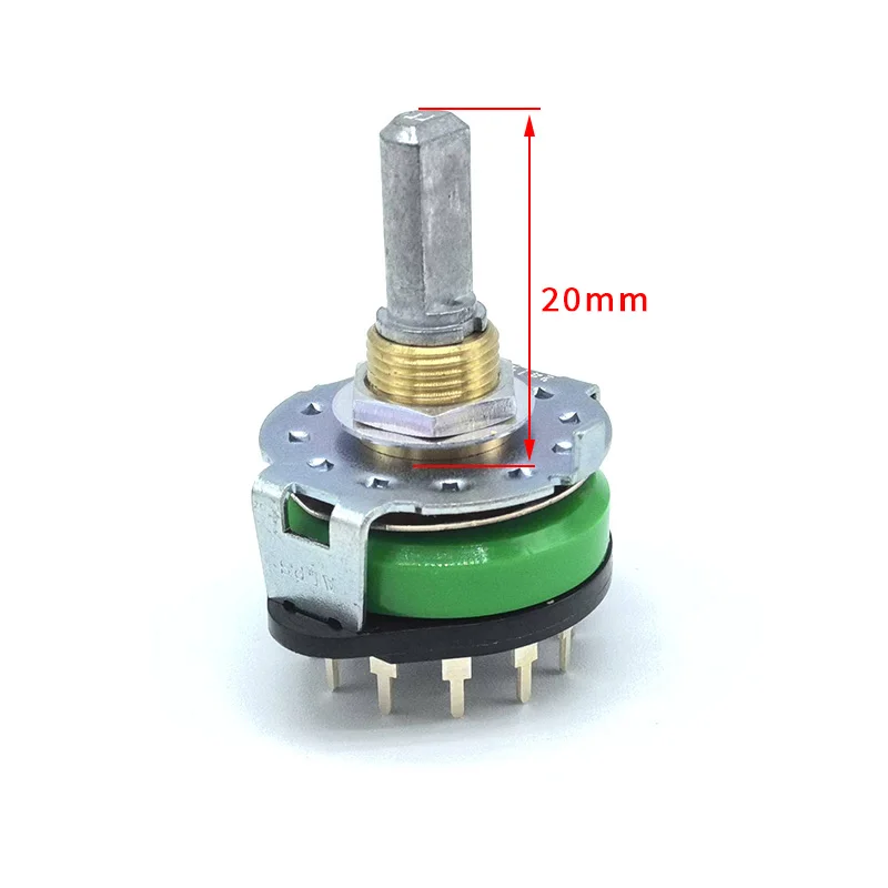 1 pcs SRRM1C7800 ALPS Rotary Band switch 4 pole 12 position audio signal switching switch Half shaft 20mm