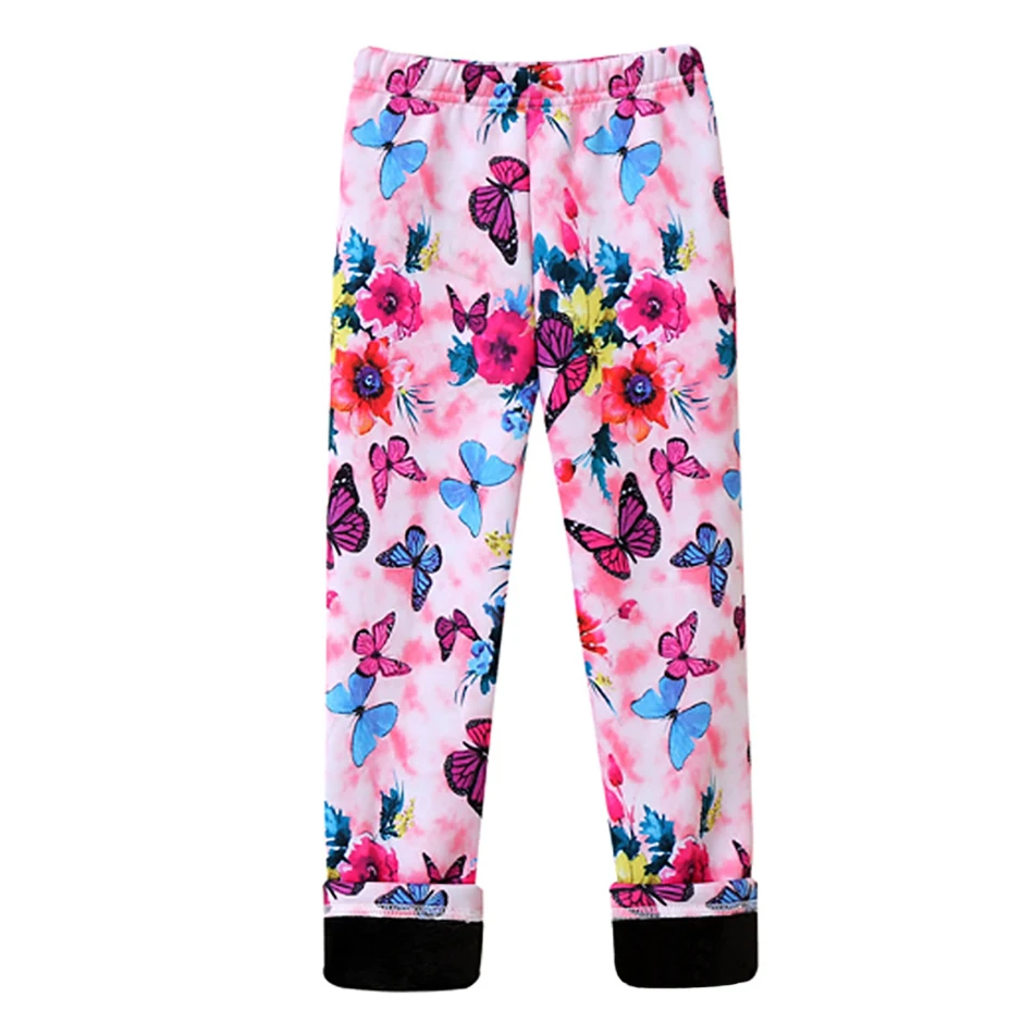 Girl Leggings Toddler Girl Insulated Multiple Styles Fleece Pants Cozy and Trendy Warmth Autumn Spring Floral Striped For Little Ones