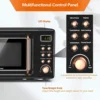 Retro Microwave Oven, 0.7Cu.ft, 700-Watt Countertop Microwave Ovens w/5 Micro Power, Delayed Start Function, LED Display, Child 4