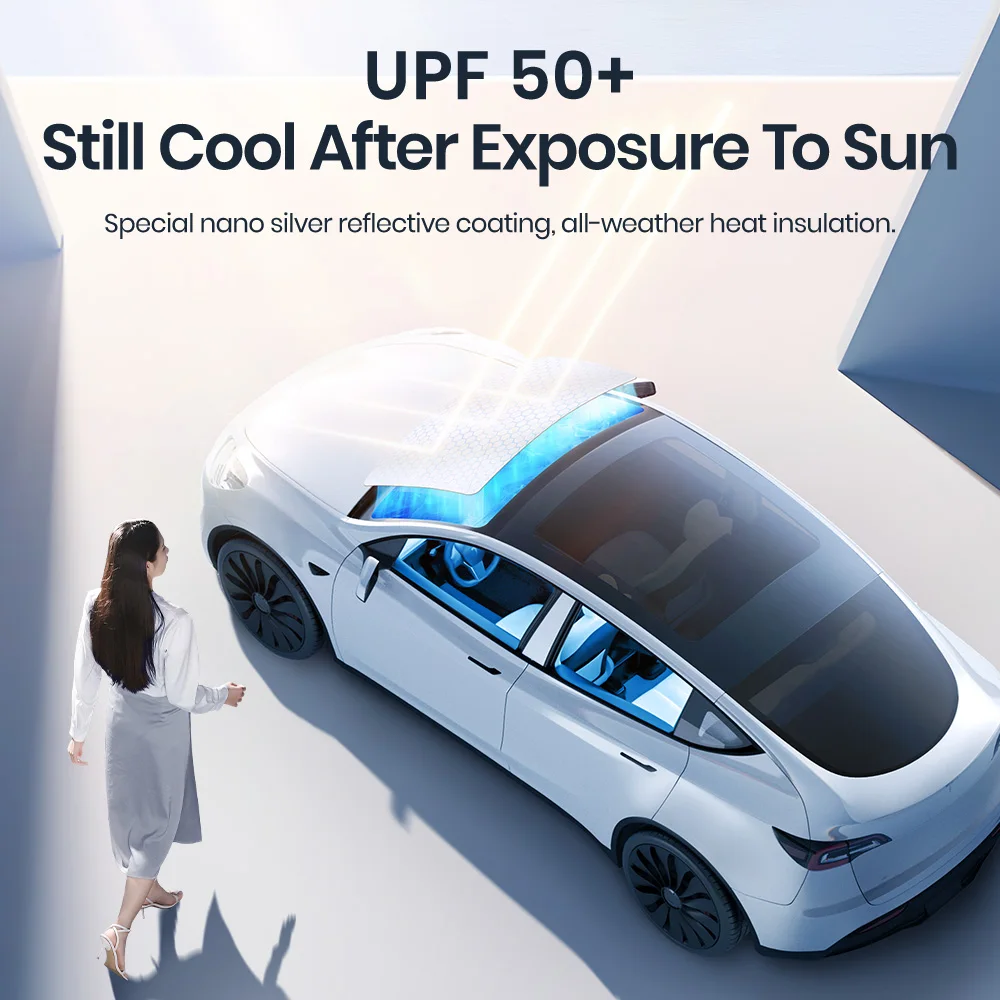 YZ For Tesla Model 3 Model Y Car Windshled Front Sunshades 360℃ Rotate Car UV Cover Sunshade 2024 Car Accessories Sun Visor