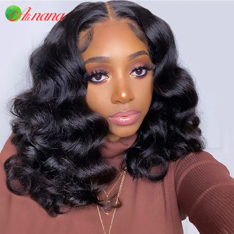 Perruque Deep Wave Lace Front Wig naturelle, cheveux humains, brun roux ombré, cuivre, orange, avec baby hair, pour femmes