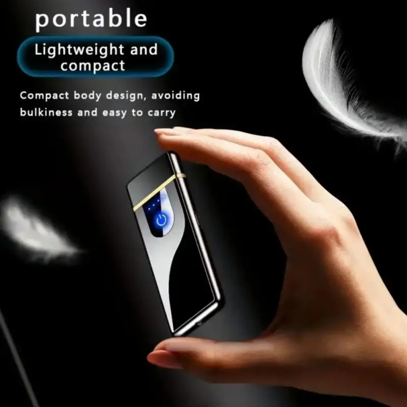 BBQ Lighter Electric Arc Igniter Portable USB Electric Windproof Plastic Lighters Rechargeable Touch Sensor Cigarette Accessories For Men's Gift