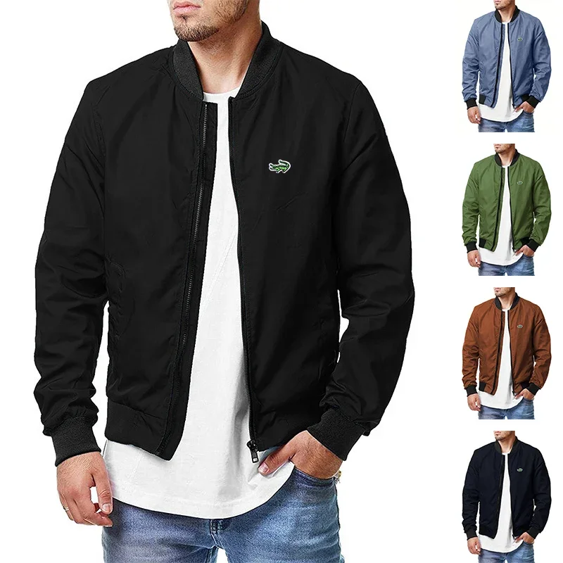 

Men's Business Casual Jacket New Autumn and Winter Embroidery CARTELO Stand Collar Zipper Sports Coat High Quality Jacke for Men