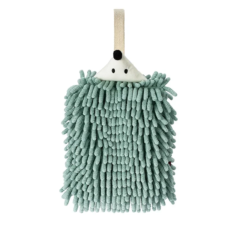 

Chenille Hand Towels Kitchen Bathroom Hand Towel with Hanging Loops Quick Dry Soft Absorbent Microfiber Towels Animal Hedgehog