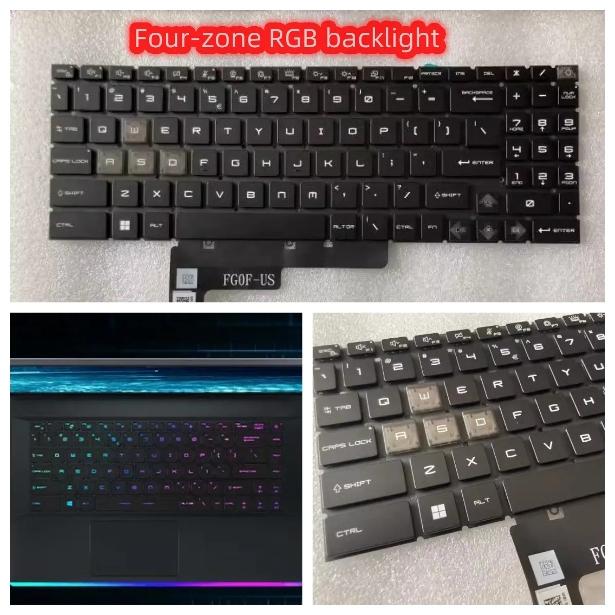 Teclado Retroiluminado Azul dos Eua Nova Chave para Msi Katana 17 B12vek B12vfk B12vgk B13vek B13vfk Ms17l5 - Imagem 2