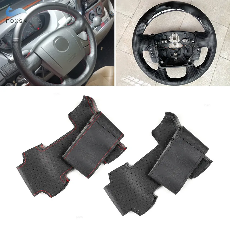 

Soft Perforated Leather Cover For Fiat Ducato 2006-2019 Ram ProMaster 2017-2020 Hand Sewing Steering Wheel Cover Protection Trim