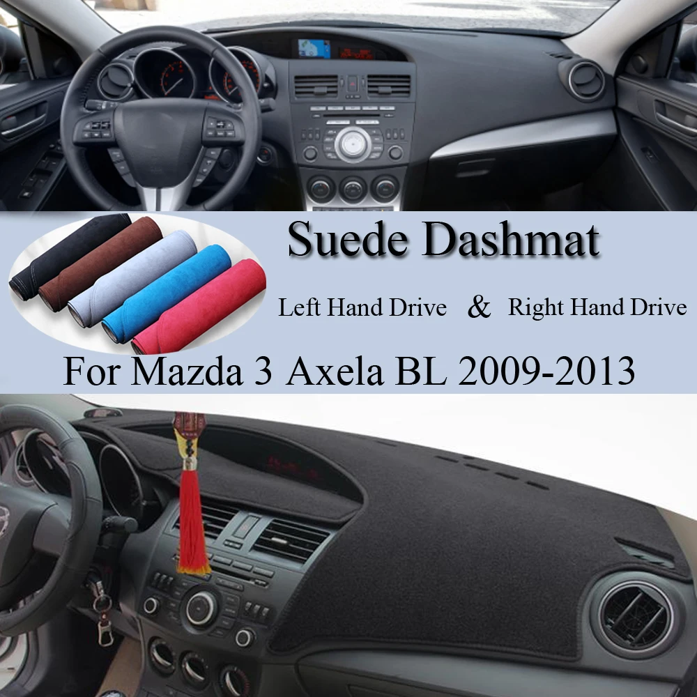 For Mazda 3 Axela BL 2009 2010 2011 2012 2013 Mazda3 Suede Leather Dashmat Dash Mat Cover Dashboard Pad Carpet Car Accessory
