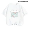 Kids Cinnamoroll Tshirt Summer Hello Kitty Kids Cartoon Casual Short-sleeved T-shirt Set Baby Boy Clothing Girls Clothing 2