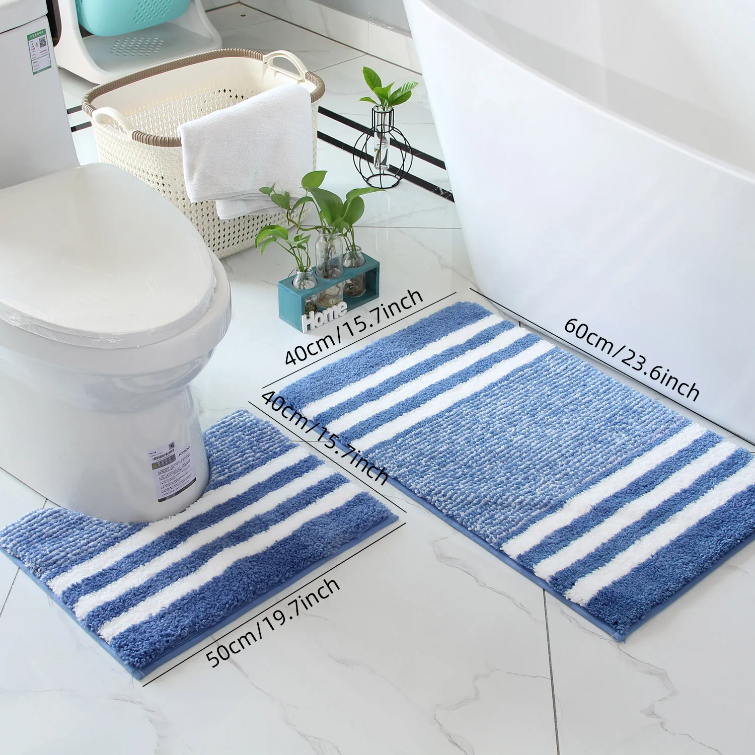 Striped microfiber bathroom carpet set 2-piece,waterproof,non-slip and quick drying,machine washable,TPR backing, medium velvet BEST SELLERS Striped microfiber bathroom carpet set 2-piece,waterproof,non-slip and quick drying,machine washable,TPR backing, medium velvet BEST SELLERS