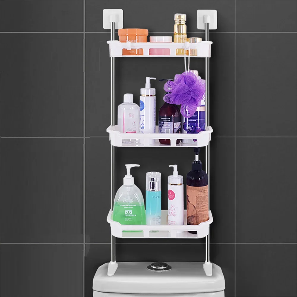 Wc Rek, Plank Boven De Wc Tank, punch-Gratis Multi-Functionele Opslag Rack Met Ondersteunende Voeten Badkamer Accessoires 2