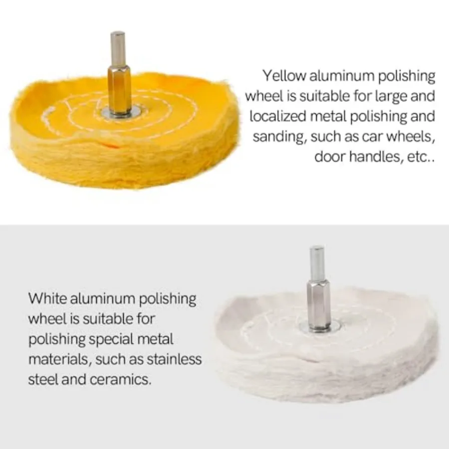 Aluminum wheel polishing kit on drill for metal surfaces