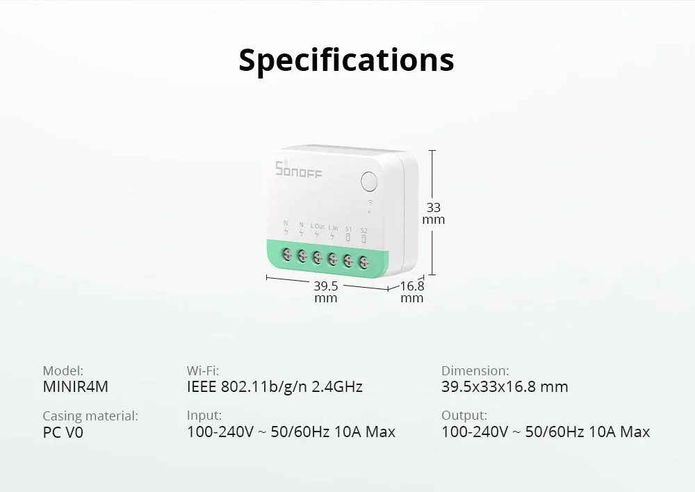 MINI R4 Matter MINIR4M Matter Relay Mini R4 Extreme Wifi Smart Switch Matter Al