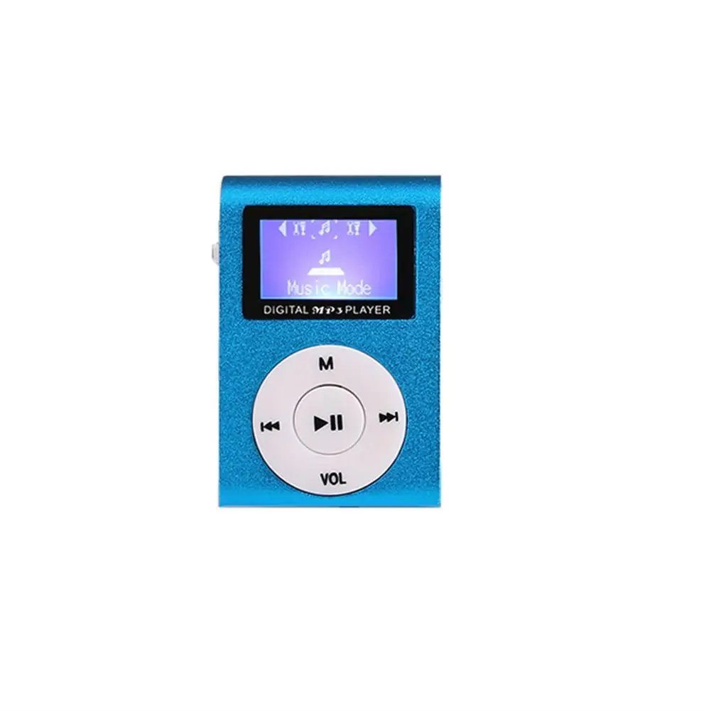 Mini Cube Clip-type Mp3 Player Display Rechargeable Portable Walkman Sport Mp3 Music Speaker with Earphone Usb Cable