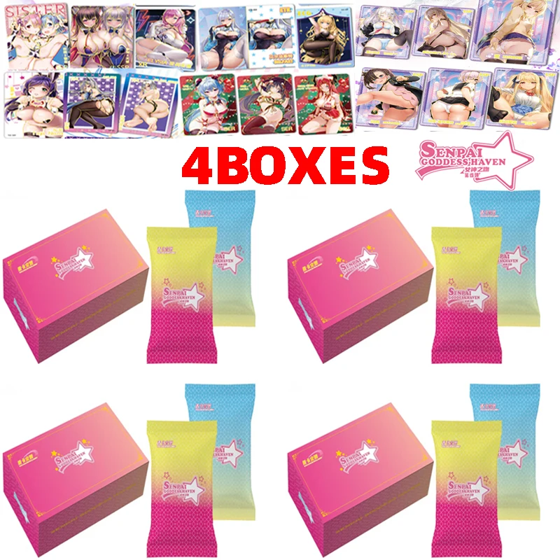 

Wholesale 4boxes Goddess Story Senpai 4 Cards Anime Games Girl Party Swimsuit Bikini Feast Booster Box Toys Hobbies Gift