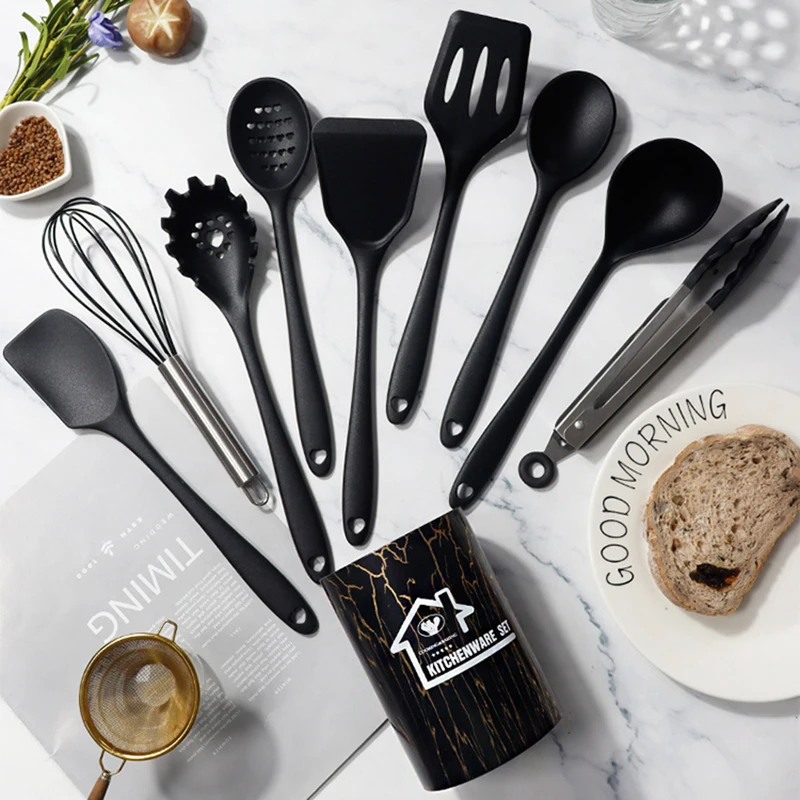 

10 шт., силиконовые антипригарные столовые приборы