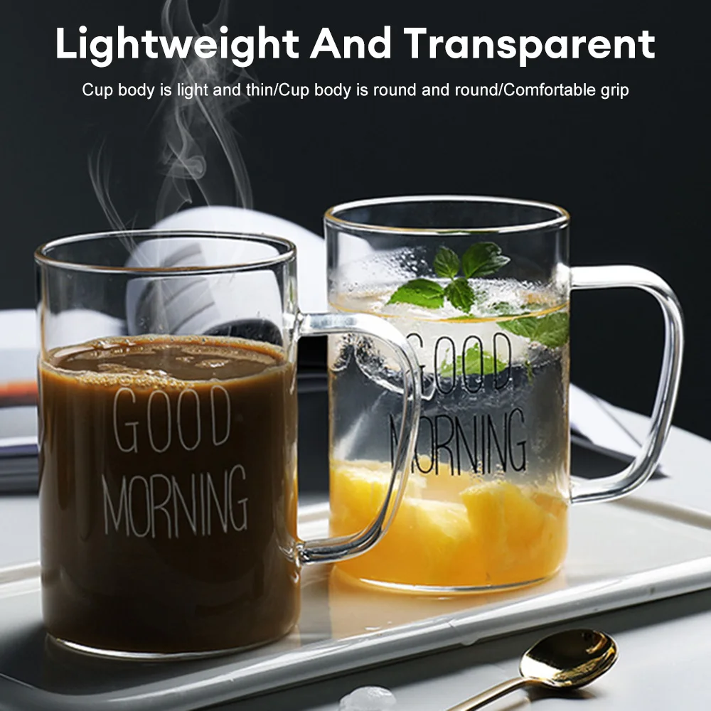 Personalised Transparent Clear Glass Good Morning Coffee Cup Handmade  Glassware Breakfast Cup Dessert Server Mug Set Gift Idea -  Israel