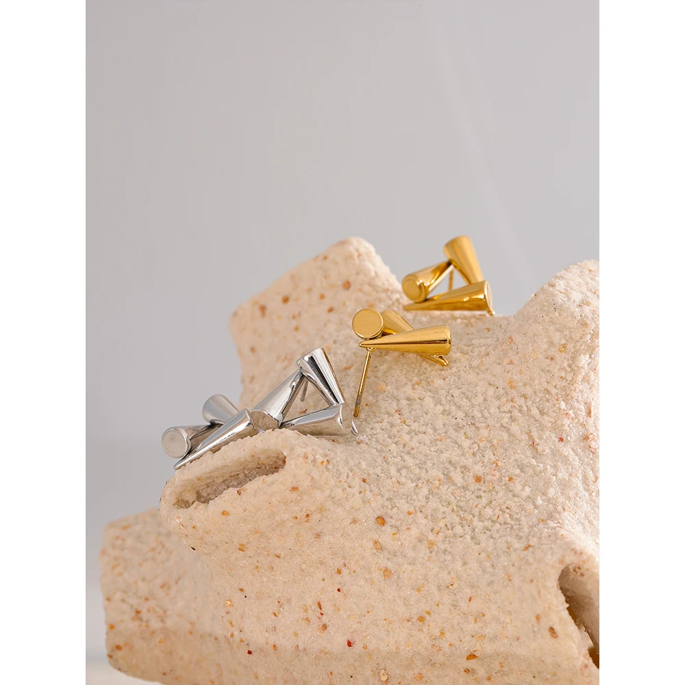 Yhpup Stainless Steel Earrings Rust Proof Metal Daily Jewelry