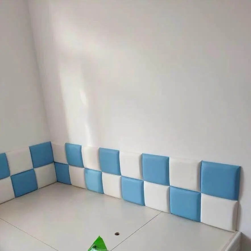 

Child crash resistant upholstery headboard square self-adhesive headrest tatami headboard
