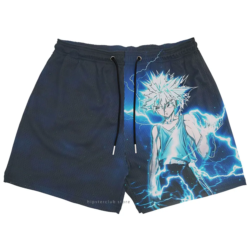 

Anime Gym Shorts Hunter X Hunter Killua Zoldyck Shorts Men Workout Running Fitness Short Pants Summer Sport Basketball Shorts