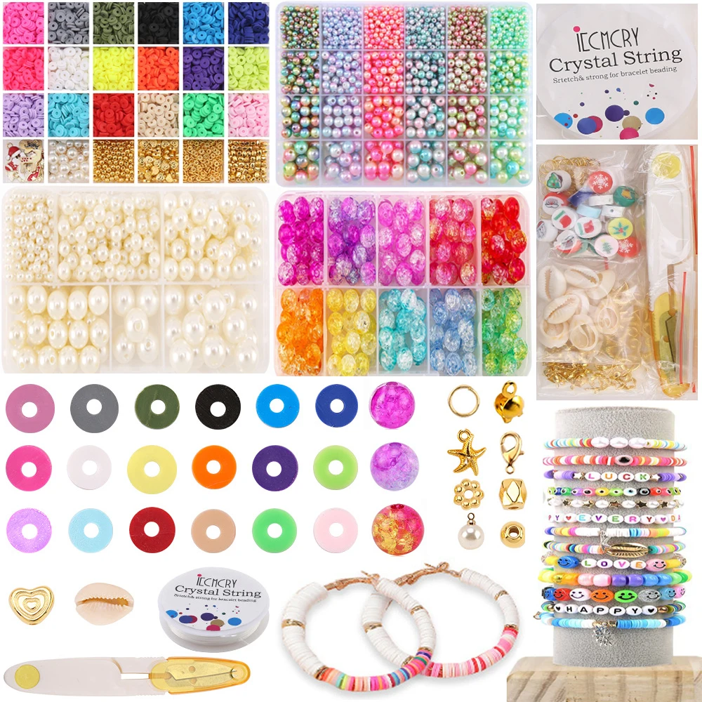 Bead Bracelet Making Kit, Bead Friendship Bracelets Kit with Pony Beads  Letter Beads Charm Beads and Elastic String - AliExpress