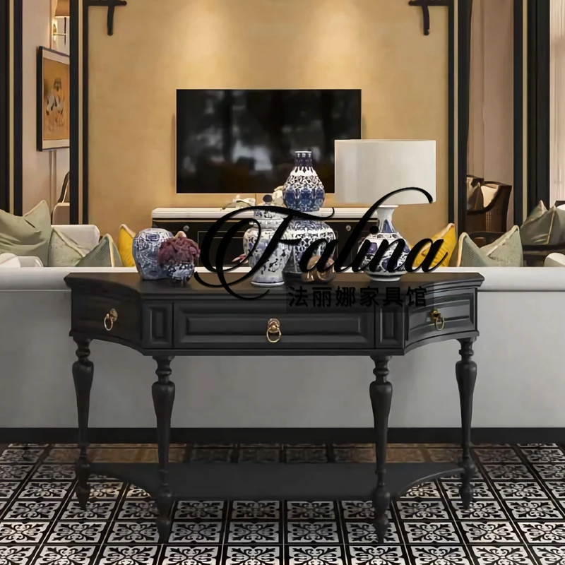 

Французская Ретро Входная консоль из массива дерева, настольные классические роскошные входные консоли