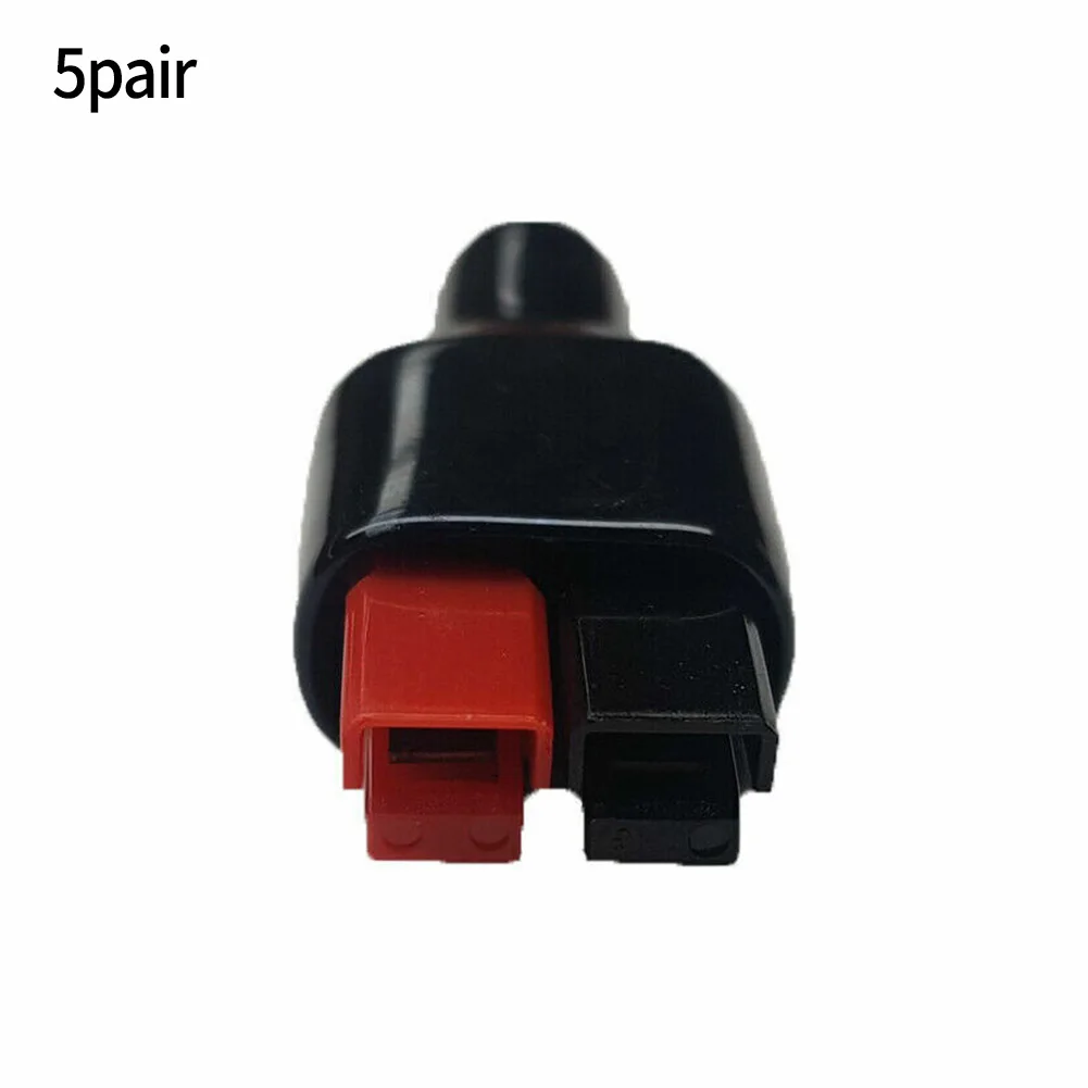 5 Pairs 30AMP For Anderson Style Connector & Rubber Black Covers / Sleeves Disconnect Winch Electrical Power Cables Connectors