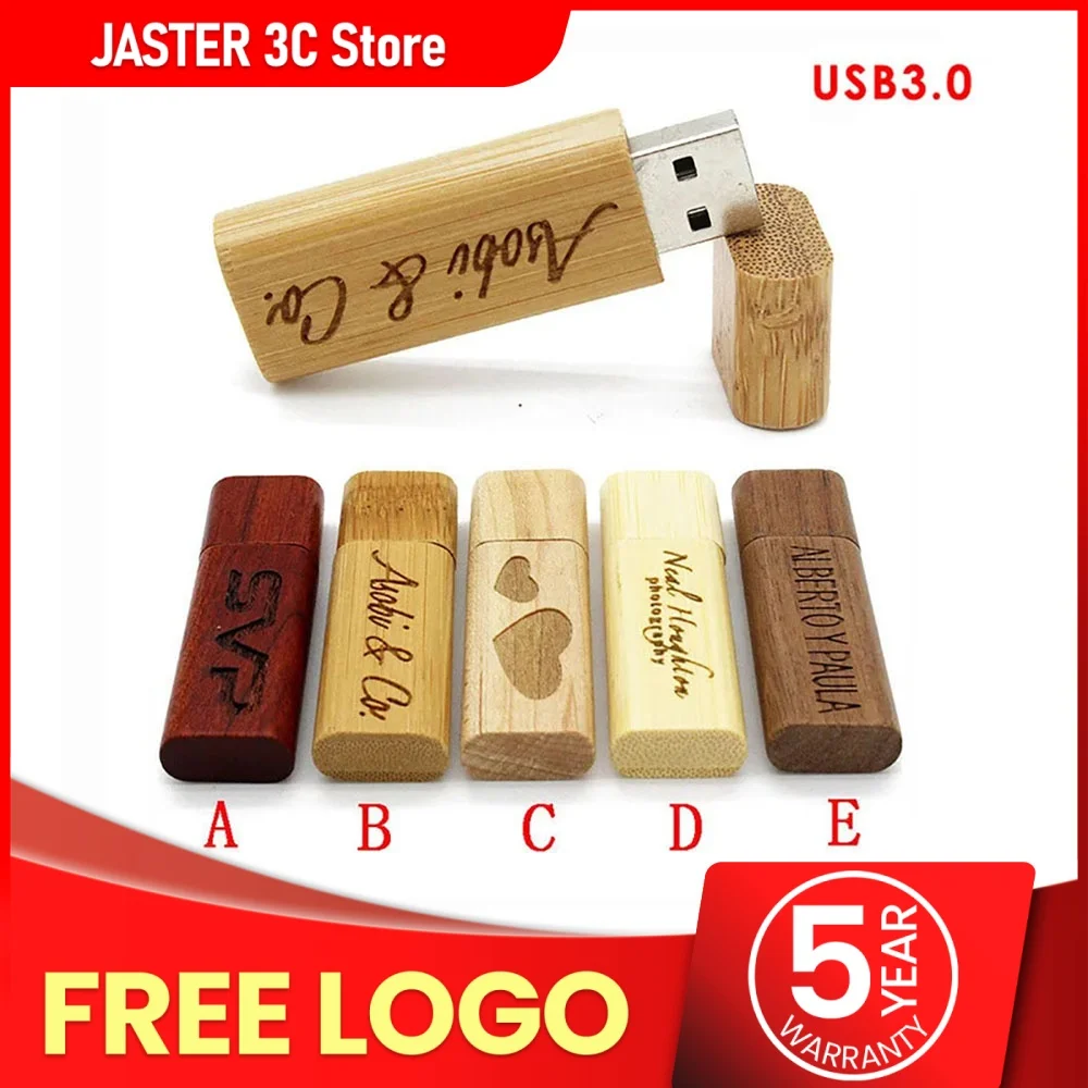 USB 3.0 High Speed Wooden Bamboo Flash Drive Pen Driver Wood Pendrive 4GB 8GB 16GB 32GB 64GB Creativo 1PCS Free Logo JASTER usb flash drive,flash drive