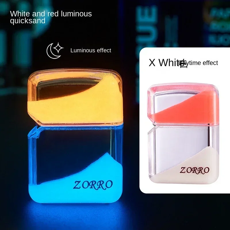 ZORRO Night Glow Sandproof Windproof Lighter Open Fire Kerosene Lighter Smoking Accessories Men's Gift