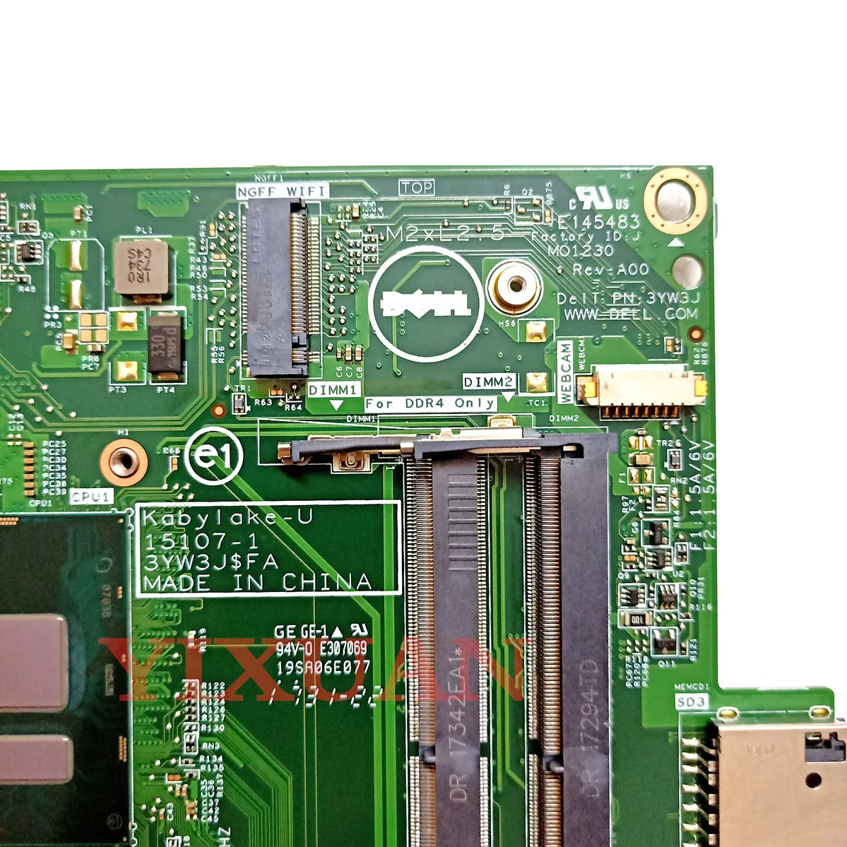Kabylake-U 15107-1 Motherboard for Dell INSPIRON 20 3064 22