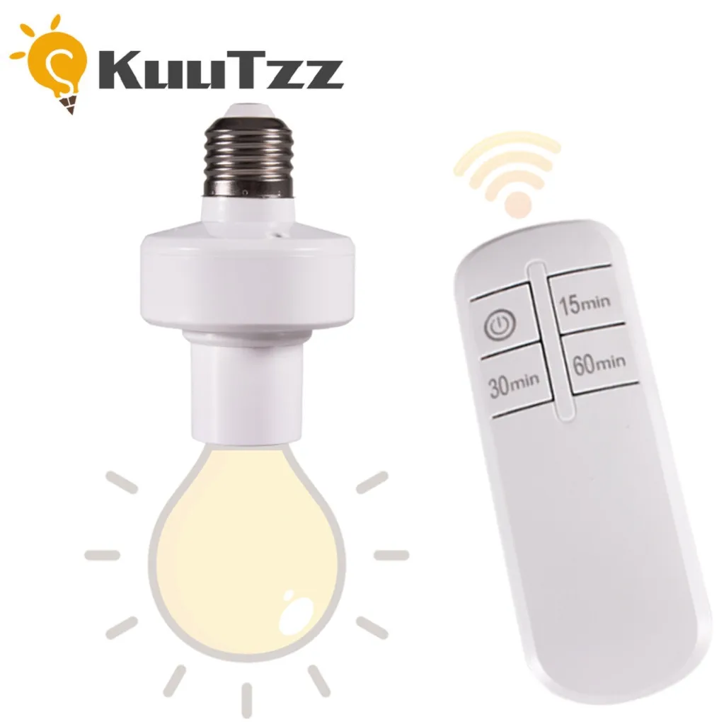 E27 Wireless Remote Control Smart Switch LED lamp Base Wireless Light Switch Kit 15M Range AC110V-240V House Timer Switch keyless go remote car key for ford range mustang kuka s max 2014 2018 3 button pro id49 chip 433mhz ds7t 15k601 db