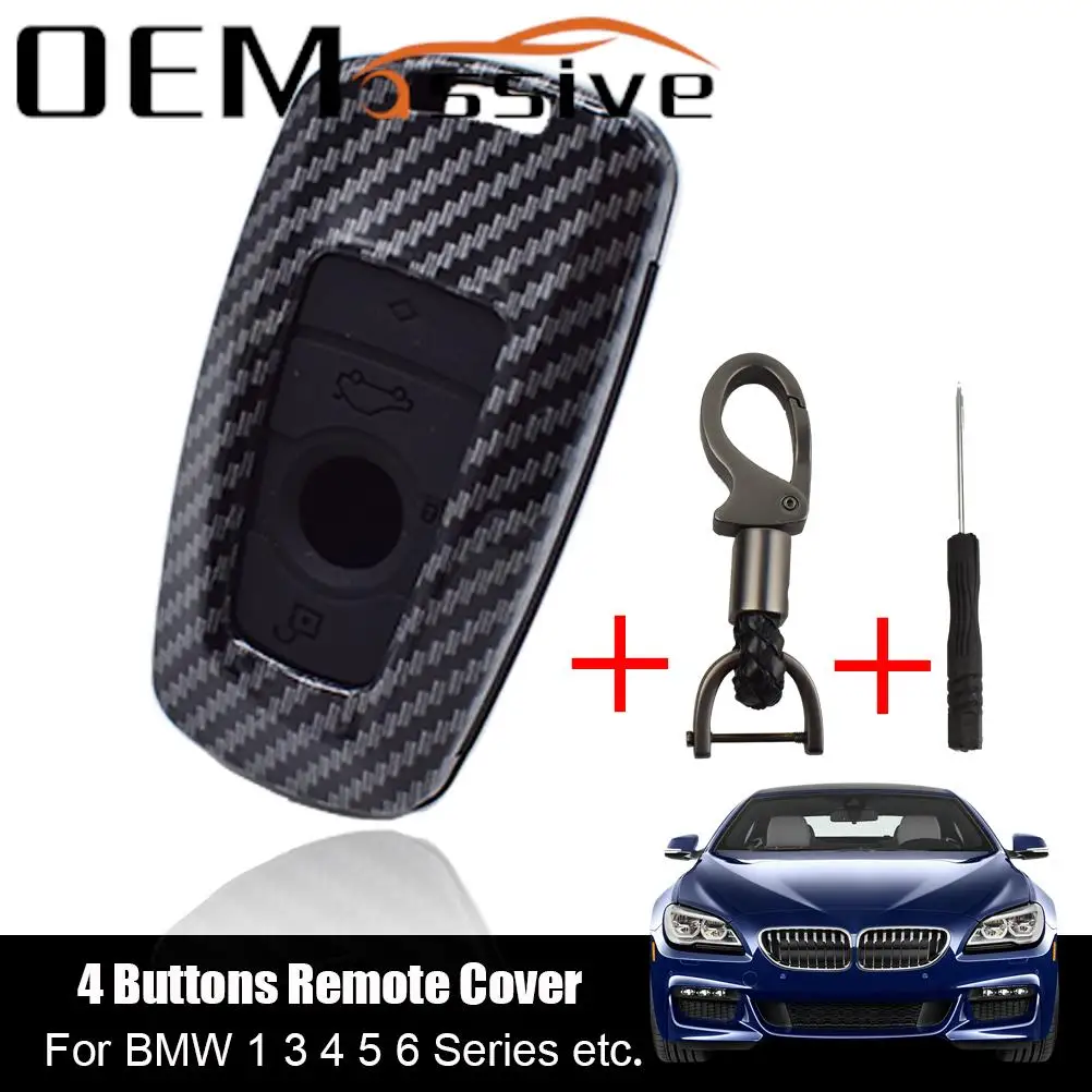 

For BMW 1 3 4 5 6 7 Series X3 X4 M5 M6 GT3 GT5 Car Carbon Fiber Remote Key Shell Case Cover Holder Protector Fob 4 Button