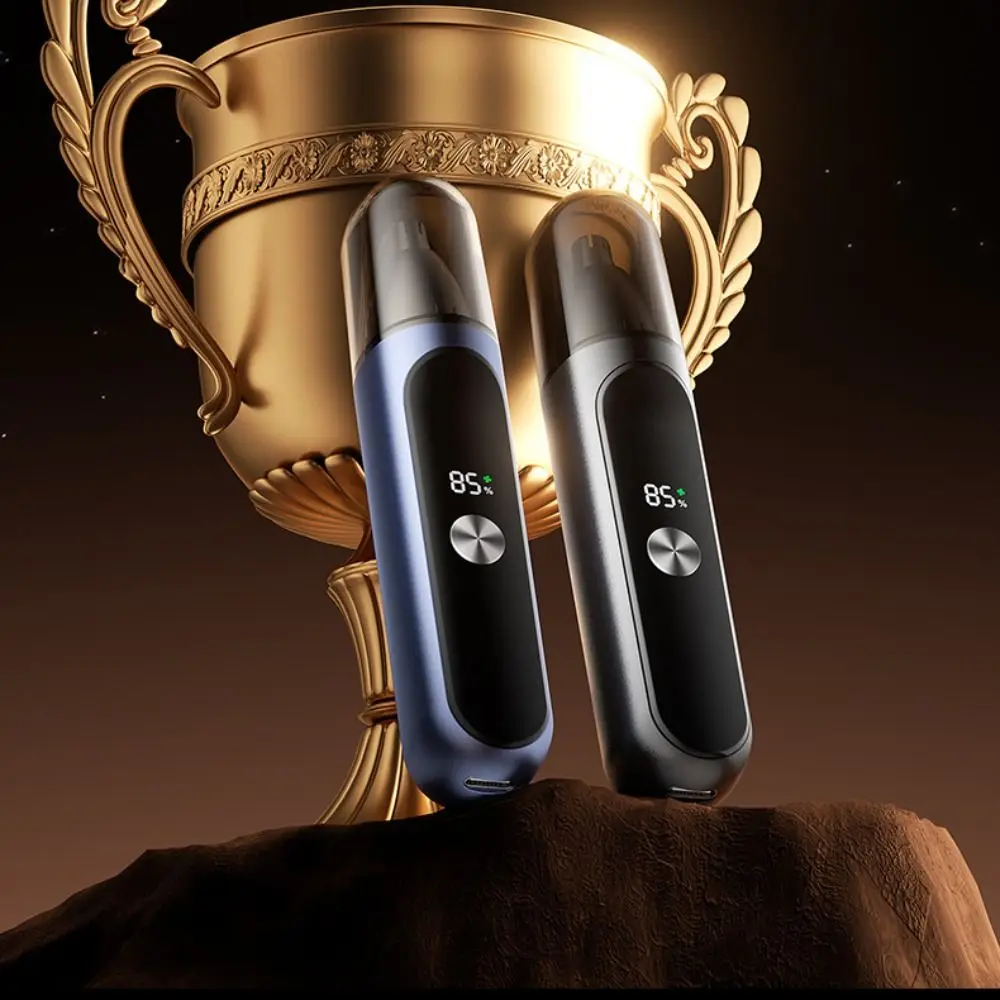 LED Digital Display Electric Nose Hair Trimmer Rotary Cutter Head Safety Pruning Nose Hair Remover Efficient Painless