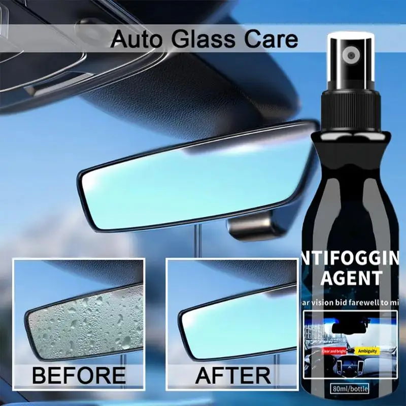 

80ml Anti Fog Spray Car Windscreen Agent For Mirror Visors Universal Car Glass Anti Fog Spray Agent Anti Fog Coating Spray