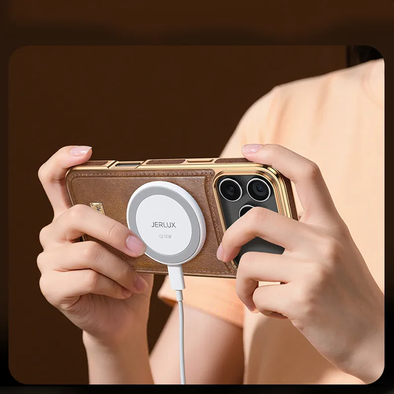 Enhanced Magnetic Closure Leather Phone Case with Retro Oil Wax Finish