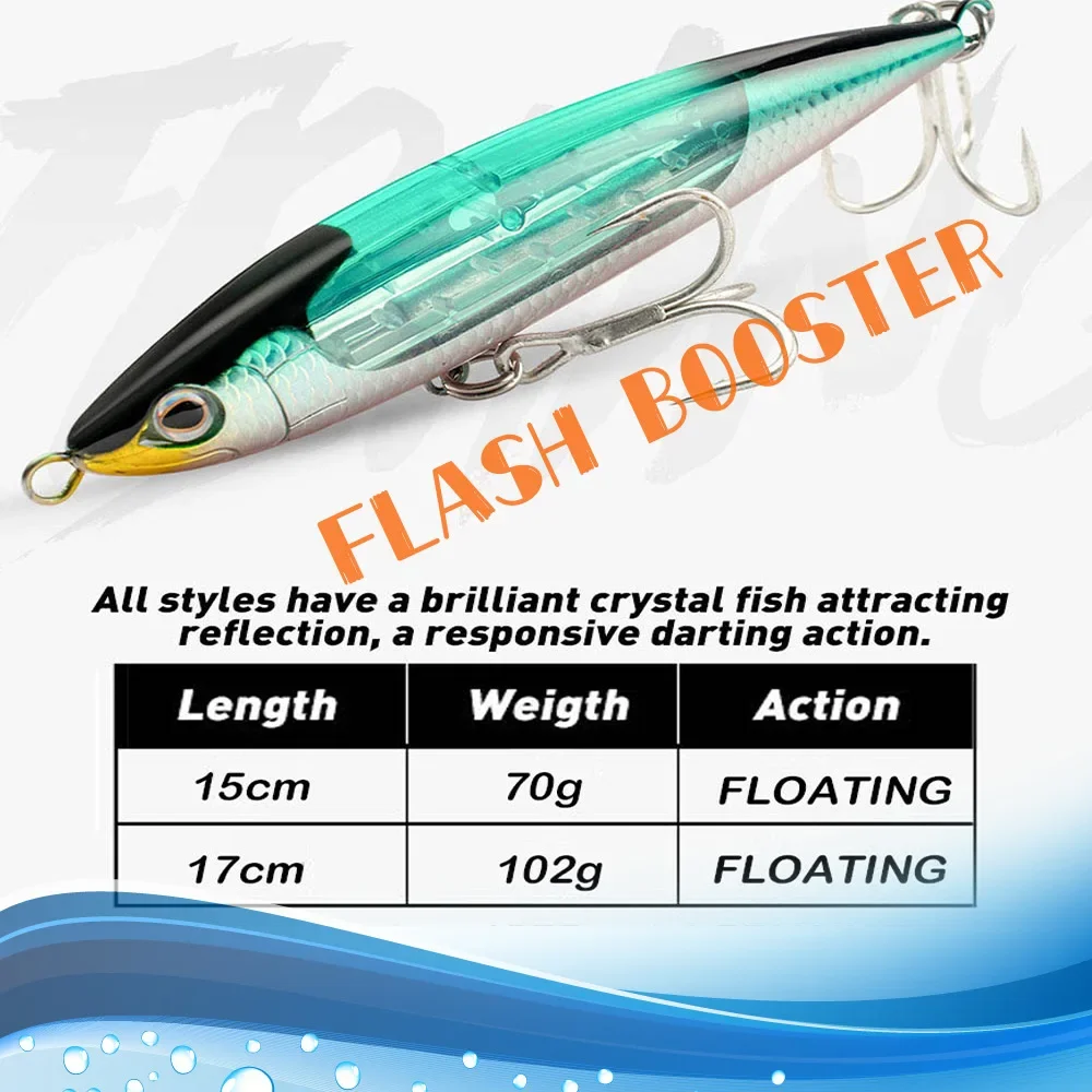 Floating Pencil Lure 70g 102g Topwater Pencil Isca Trolling Artificial Hard Bait Wobbler for Tuna Sailfish GT Sea Fishing Lures