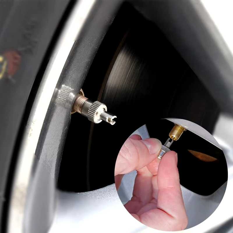 50Pcs Slotted Heads Valve Stem Caps Leak-Proof Metal Slotted Slot Valve Caps Tire Air Dust Cover Accessories
