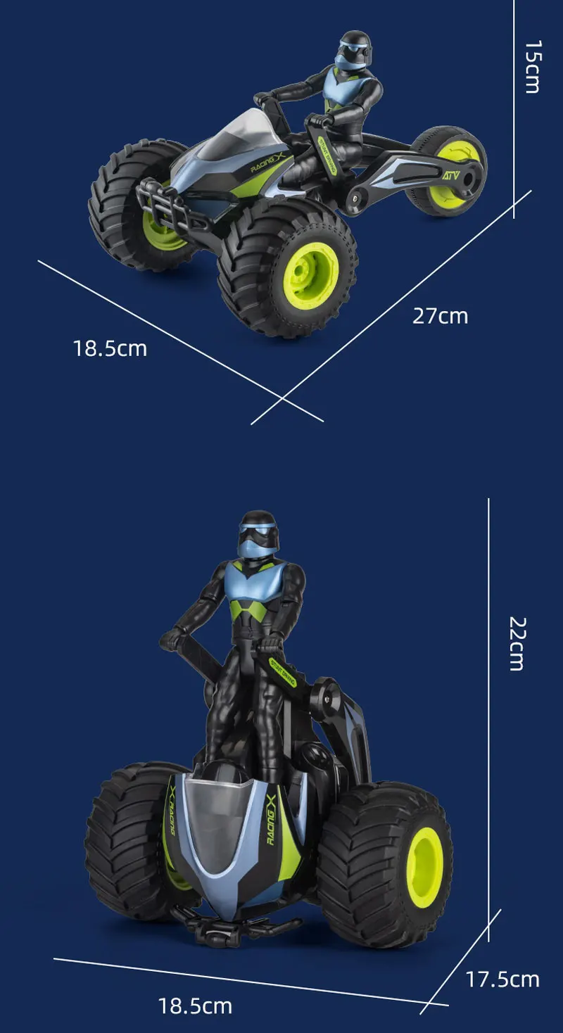 RC Motorcycle Transformation Remote Control Racing Motor Tricycle High Speed Electronic With LED Music Stunt Motorbike Boys Toy images - 6