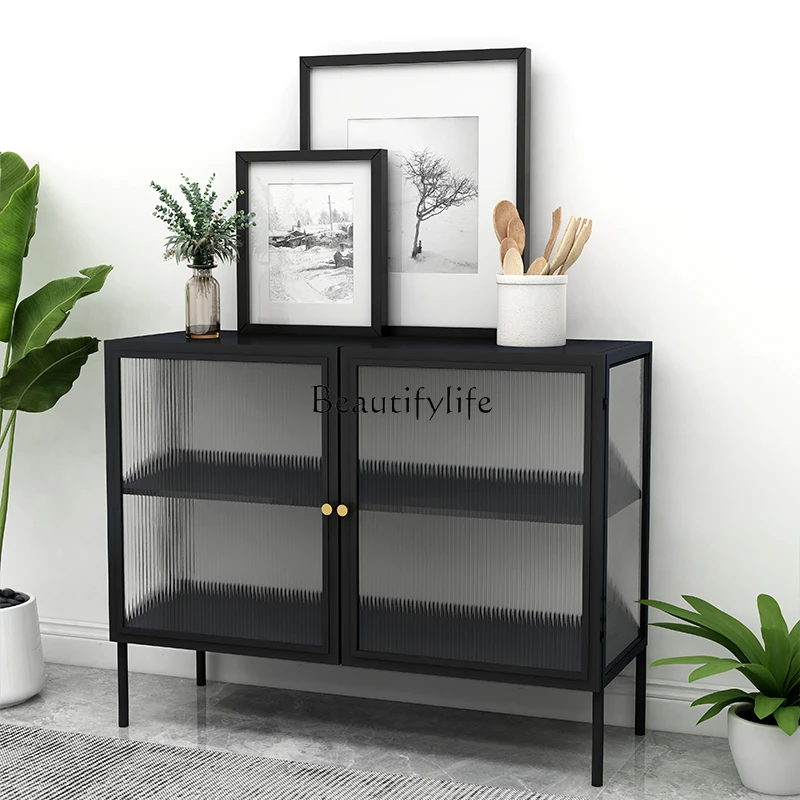 

Nordic Minimalist Sideboard Cabinet Tempered Glass Entrance Cabinet