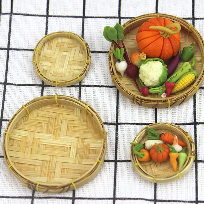 

1/12 кукольная мебель корзина для хранения овощей еды ручная работа кукольный домик миниатюрное украшение подарок для детей