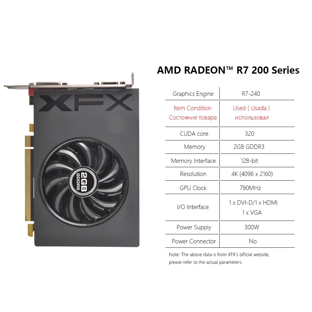 best video card for gaming pc XFX Radeon R7 200 2GB Graphics Cards GDDR3 128bit Gaming Video Card DirectX 12 Desktop Computer GPU DVI-D/HDMI/DP(R7 240/R9 390) external graphics card for pc Graphics Cards