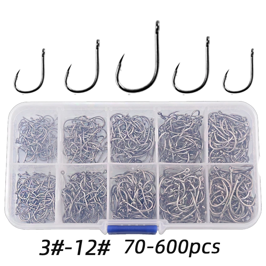 Fishing Hooks Set High Carbon Steel Barbed FishHooks for Saltwater