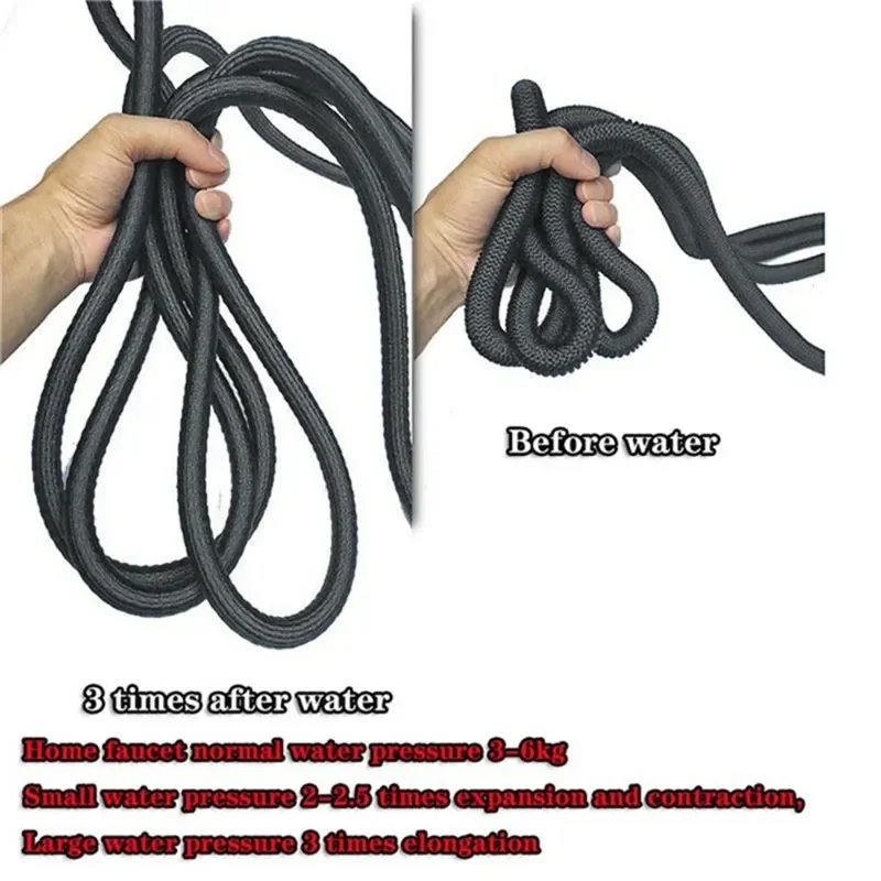 خرطوم تلسكوبي 3X للبستنة، سقي الحديقة 8 وظائف رذاذ...