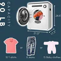 Portable Clothes Dryer, Front Load Compact Laundry Dryers with Exhaust Pipe, 850W, ABS Control Panel, 9lbs Compact Dryer,White 2